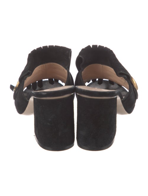Gucci Double G Logo Suede Slides