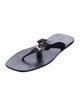 Gucci Interlocking G Logo Leather Flip Flops