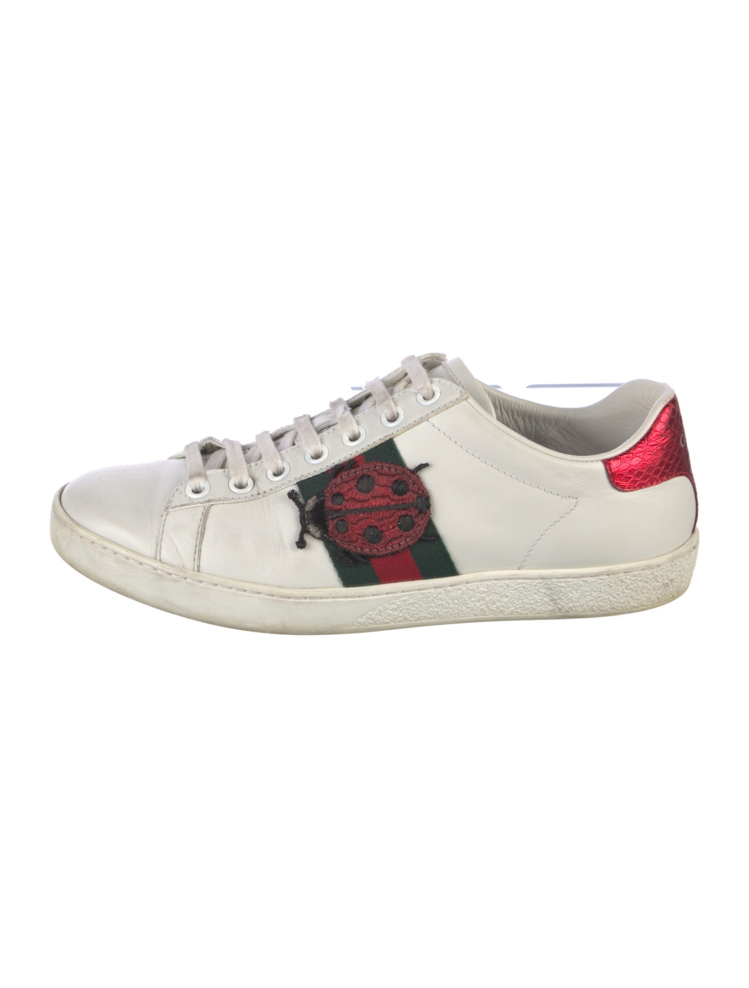 Gucci Web Accent Leather Sneakers