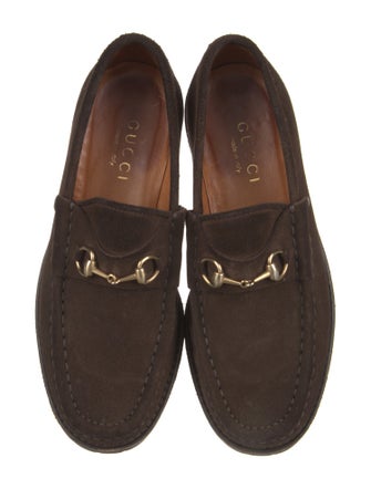 Gucci Horsebit Accent Suede Loafers