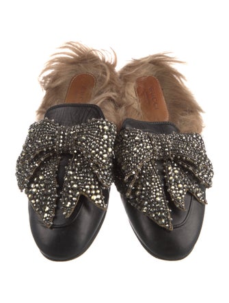 Gucci Leather Bow Accents Mules