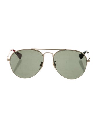Gucci Sylvie Web Accent Aviator Sunglasses