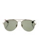 Gucci Sylvie Web Accent Aviator Sunglasses