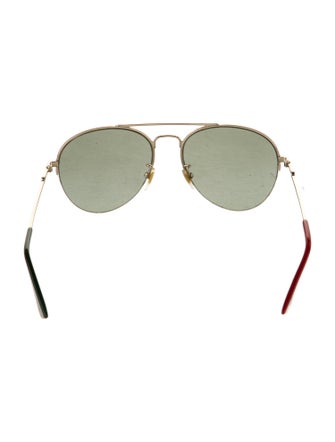 Gucci Sylvie Web Accent Aviator Sunglasses