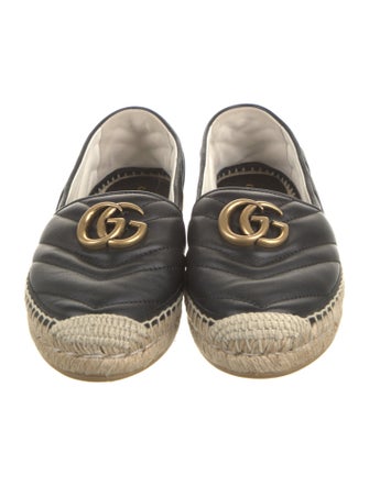 Gucci Double G Logo Leather Espadrilles