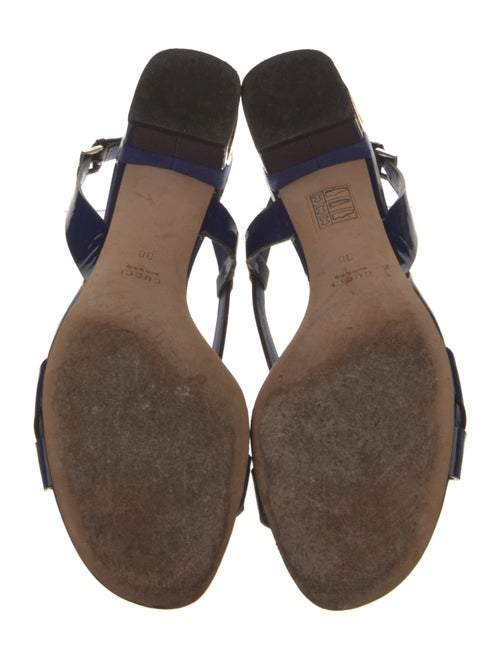 Gucci Interlocking G Logo Patent Leather Slingback Sandals