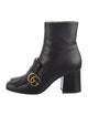 Gucci Leather Fringe Trim Accent Boots