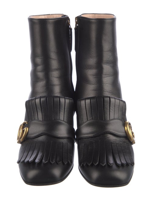 Gucci Leather Fringe Trim Accent Boots