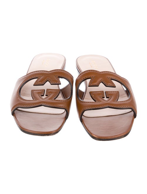 Gucci Interlocking G Logo Leather Slides