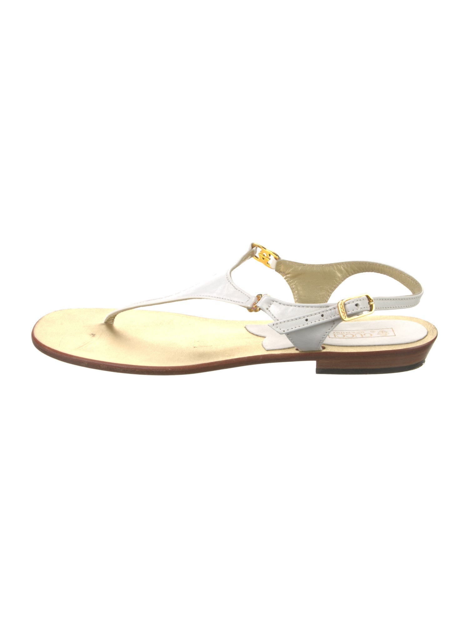 Gucci Vintage Sukey Logo T-Strap Sandals