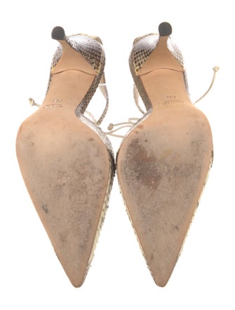 Gucci Snakeskin Animal Print T-Strap Pumps