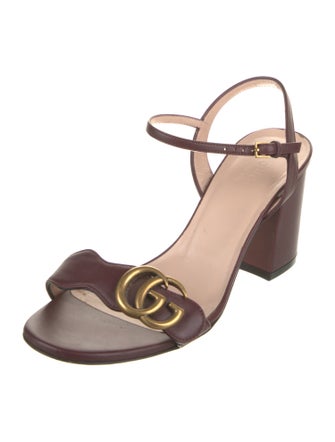 Gucci Double G Logo Leather Sandals