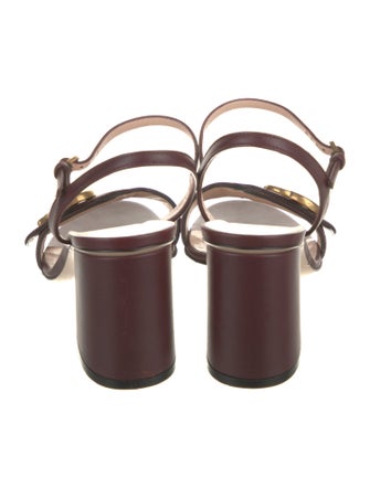 Gucci Double G Logo Leather Sandals