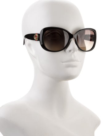 Gucci Web Accent Oversize Sunglasses