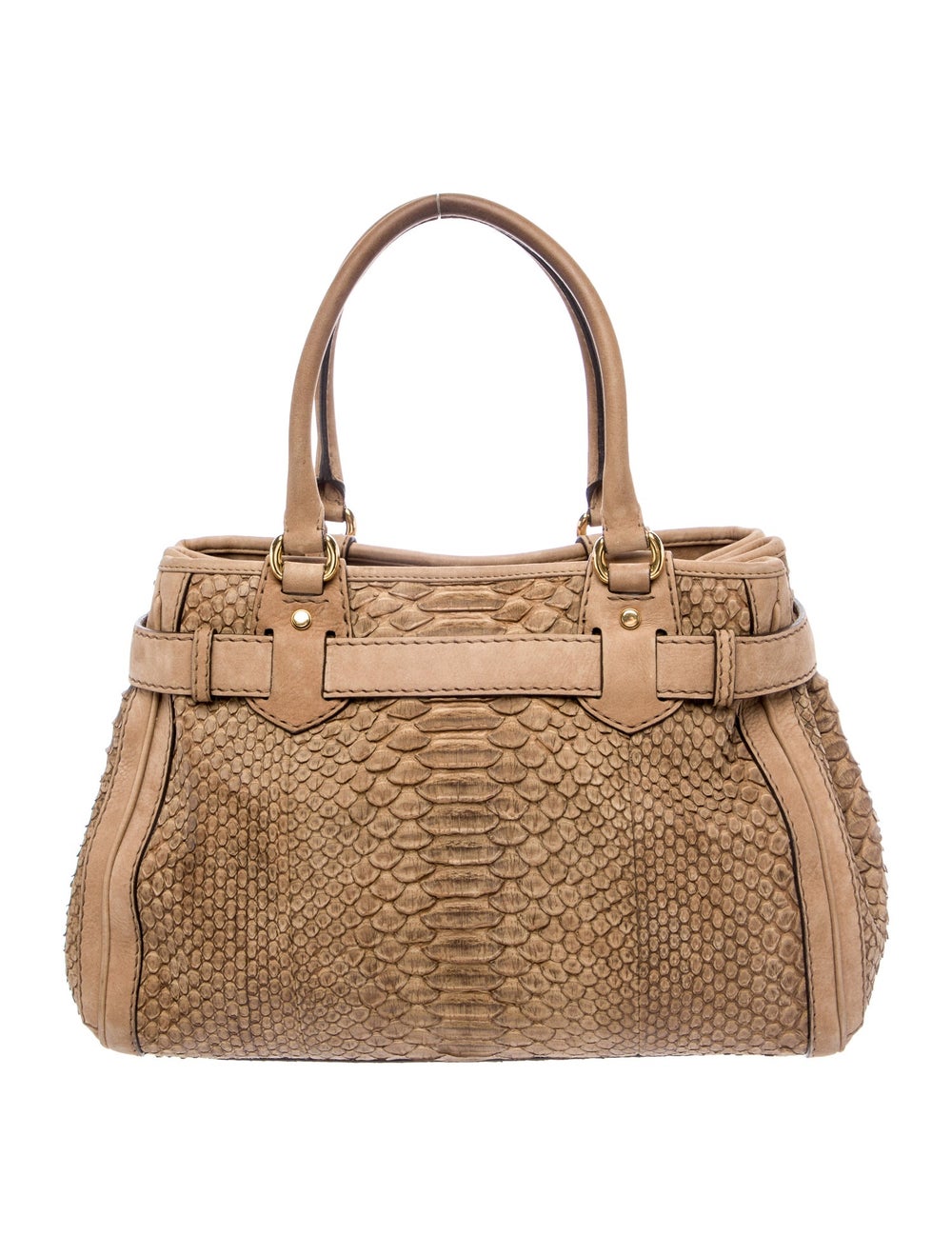 Gucci Top Handle Bag Brown Python Running GG Logo… - image 4