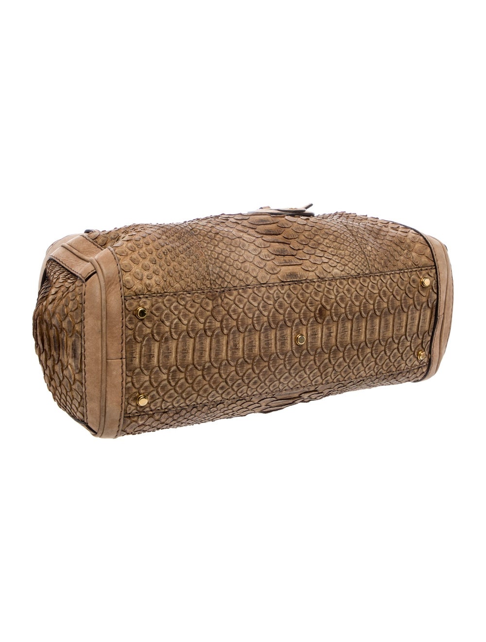 Gucci Top Handle Bag Brown Python Running GG Logo… - image 5