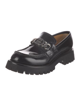 Gucci Interlocking G Logo Leather Loafers