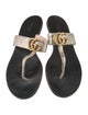 Gucci Double G Logo Leather Slides