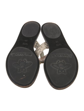 Gucci Double G Logo Leather Slides