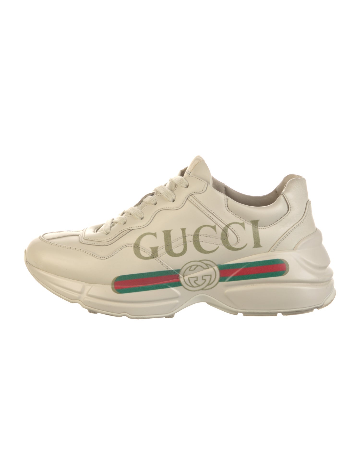 Gucci Web Accent Leather Sneakers