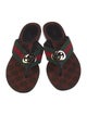 Gucci GG Supreme Leather Trim Embellishment Slides