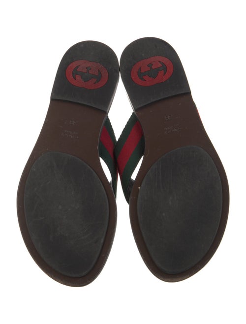 Gucci GG Supreme Leather Trim Embellishment Slides