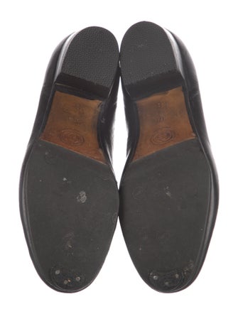 Gucci Web Accent Leather Loafers