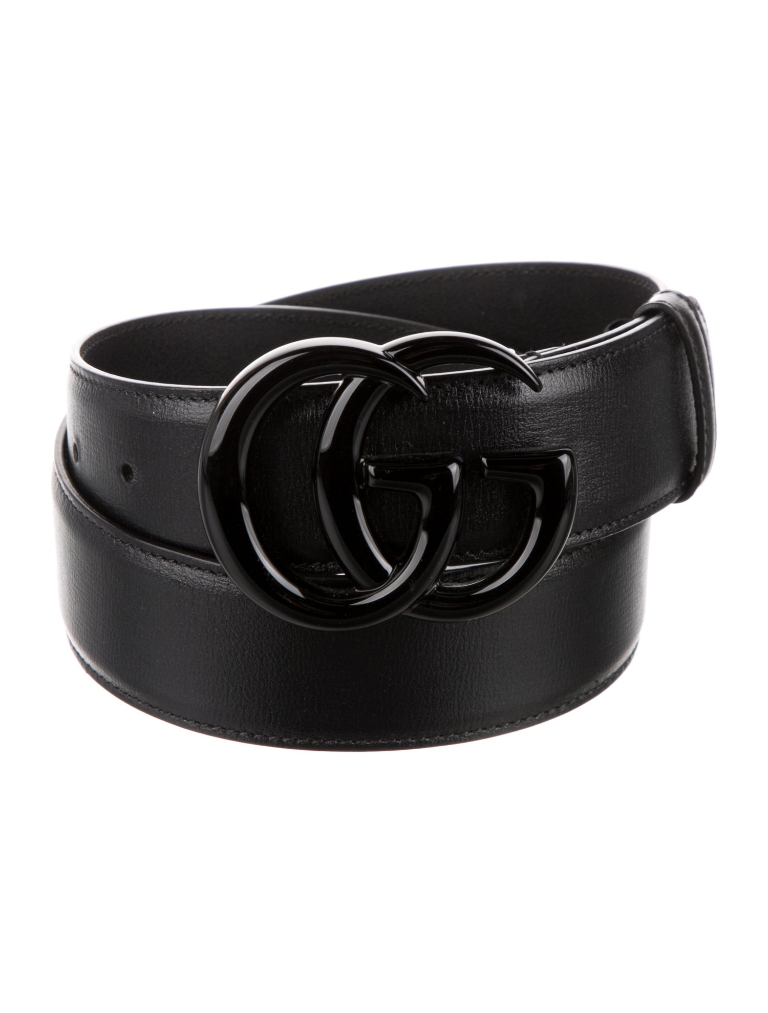 Gucci Double G Logo Leather Belt