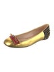 Gucci Spike Accents Leather Ballet Flats
