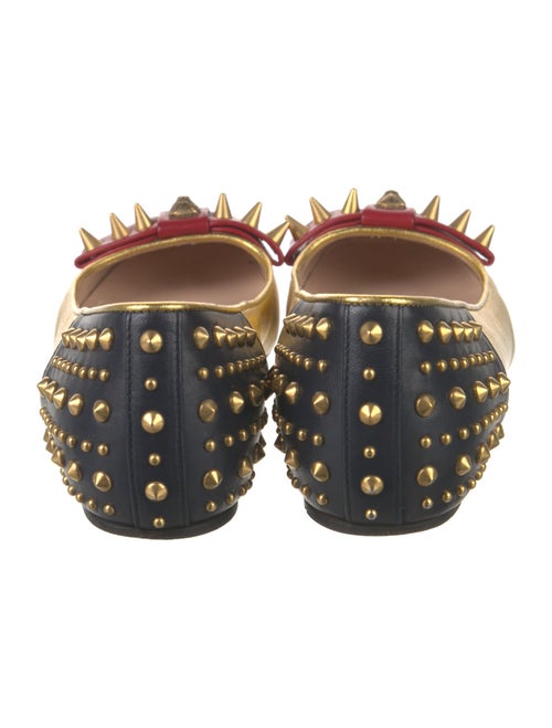 Gucci Spike Accents Leather Ballet Flats