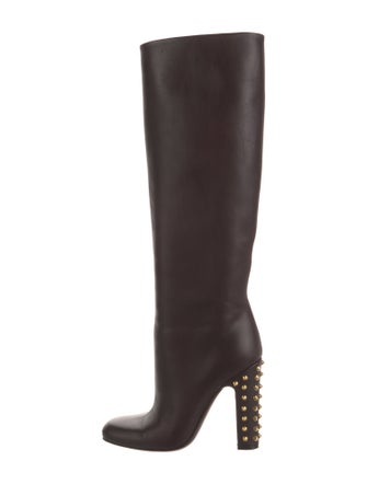 Gucci Spike Accents Leather Boots