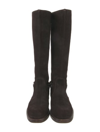 Gucci Horsebit Accent Suede Riding Boots