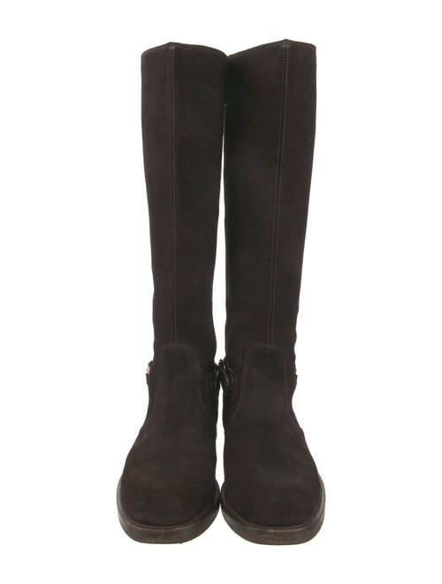 Gucci Horsebit Accent Suede Riding Boots