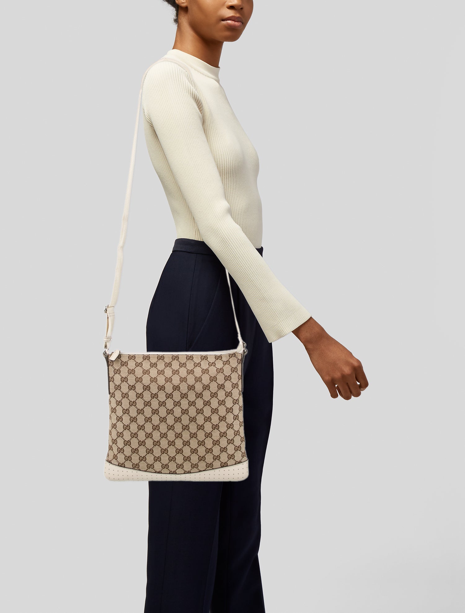 Gucci GG Canvas Messenger Bag Vintage