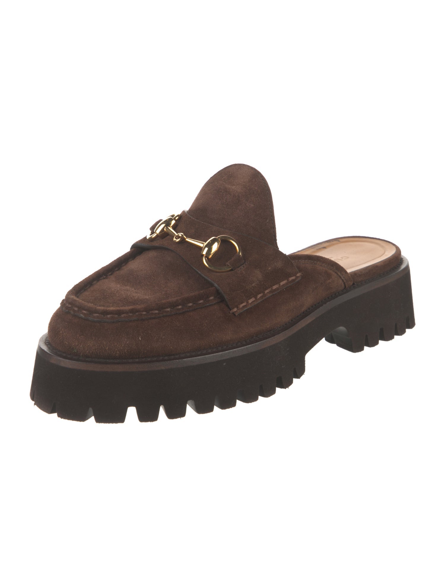 Gucci Horsebit Accent Suede Mules