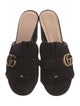 Gucci Double G Logo Suede Slides