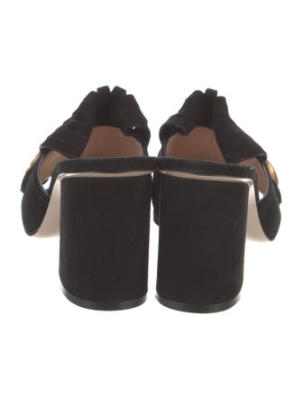 Gucci Double G Logo Suede Slides
