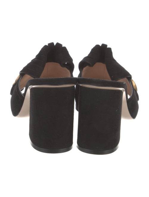 Gucci Double G Logo Suede Slides