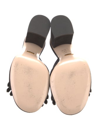 Gucci Double G Logo Suede Slides