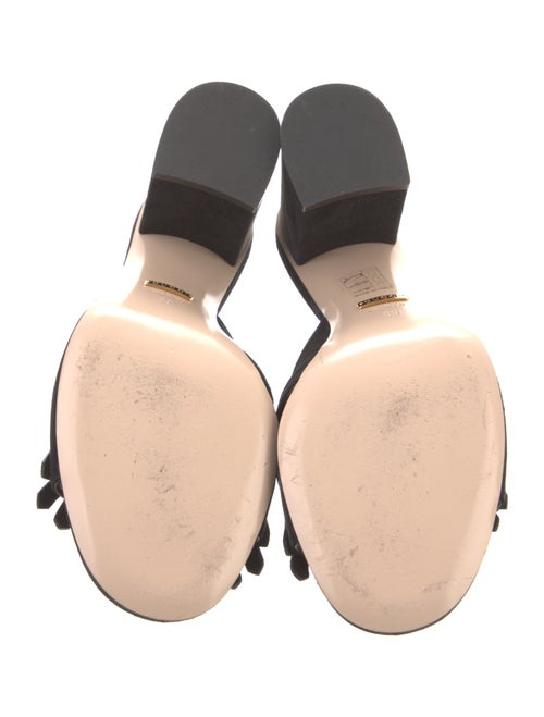 Gucci Double G Logo Suede Slides