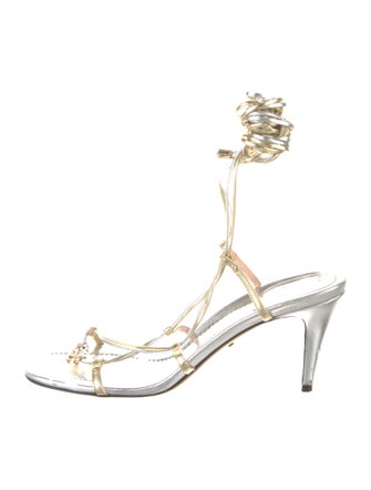 Gucci Interlocking G Logo Leather Gladiator Sandals
