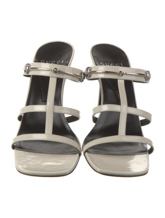 Gucci Horsebit Accent Patent Leather Slides