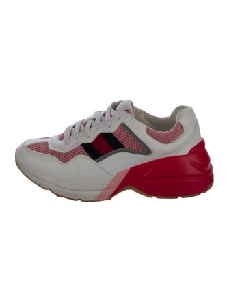 Gucci Sylvie Web Accent Leather Chunky Sneakers