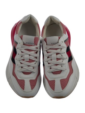 Gucci Sylvie Web Accent Leather Chunky Sneakers