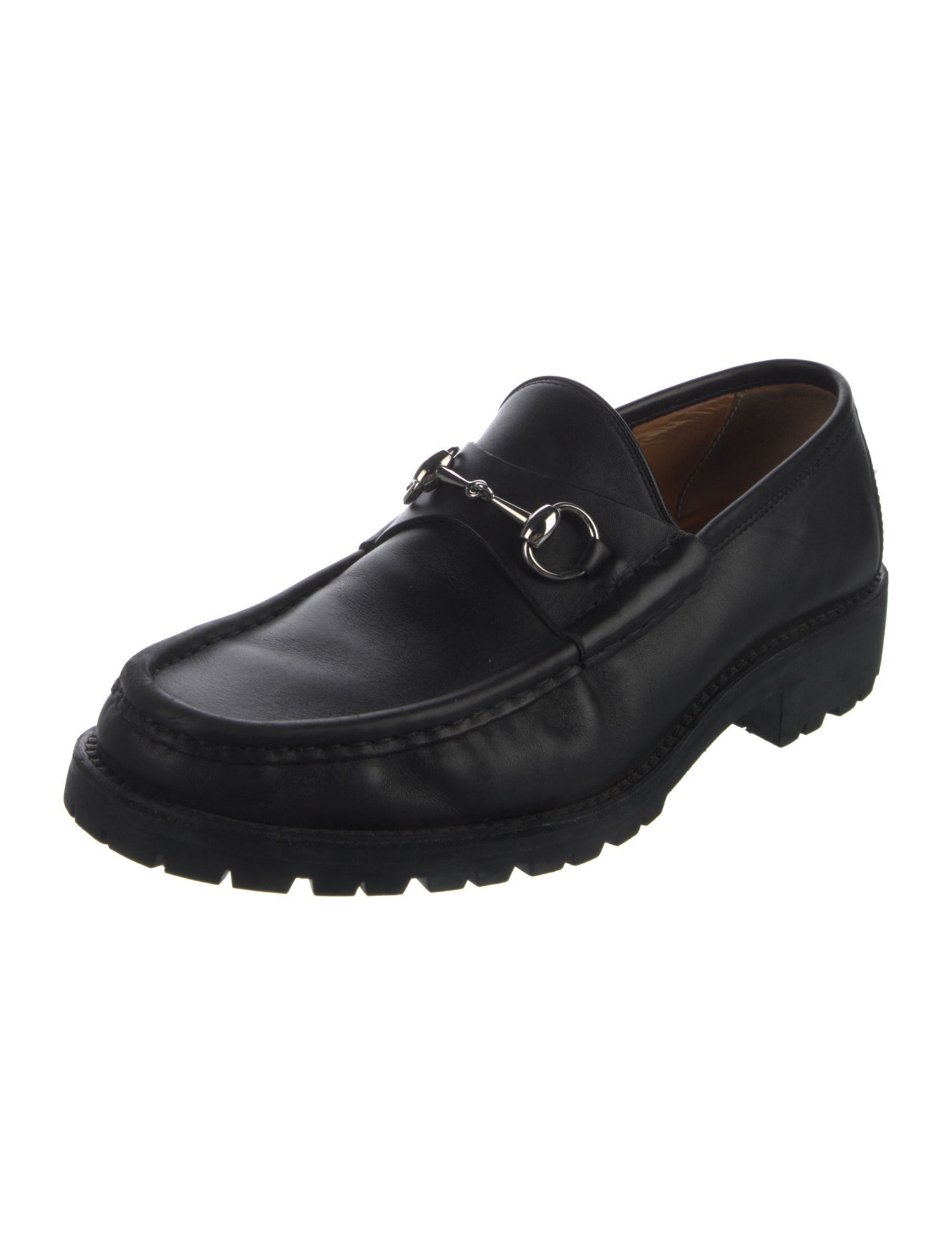 Gucci Horsebit Accent Leather Dress Loafers