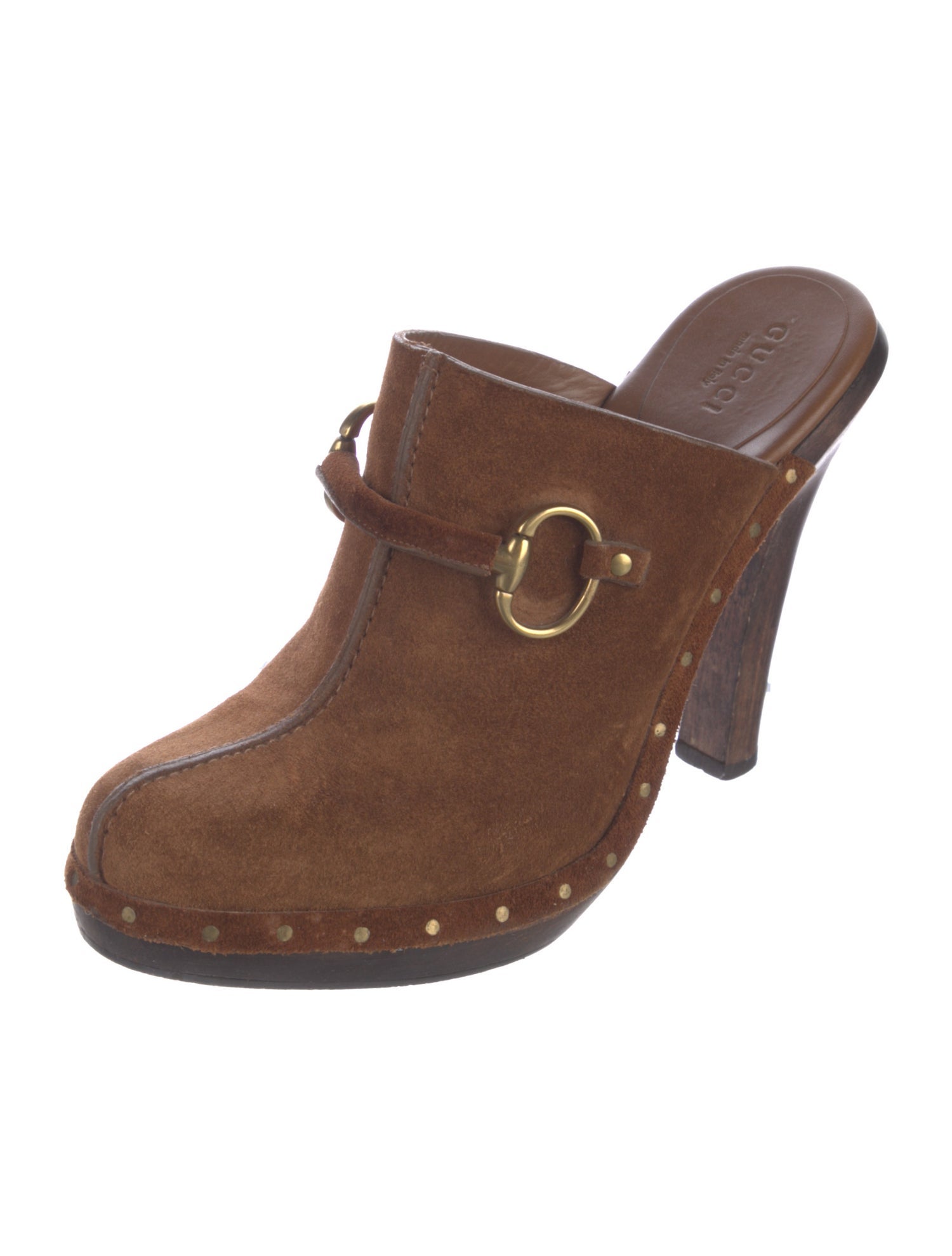 Gucci Horsebit Accent Suede Mules