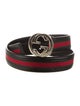 Gucci Web Accent Leather Belt