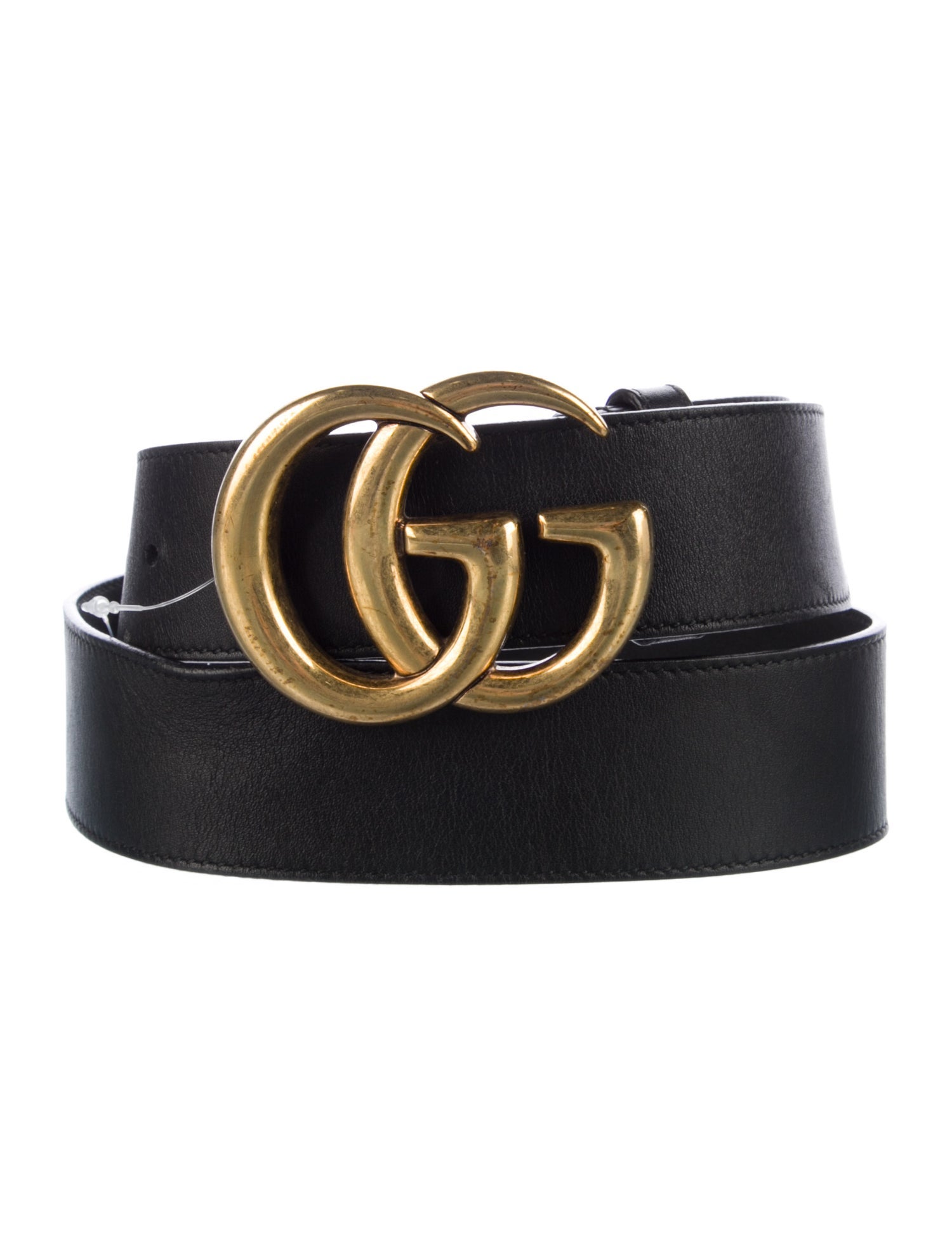 Gucci Double G Logo Leather Belt