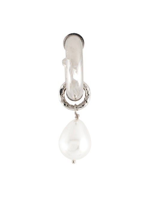 Gucci Faux Pearl Charm Single Hoop Earring