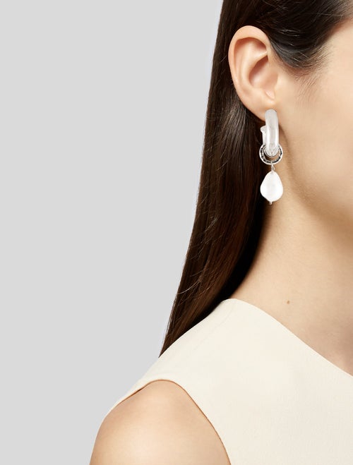 Gucci Faux Pearl Charm Single Hoop Earring